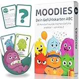 MOODIES Gefühlskarten für Kinder Kartenspiel ab 5 Jahre, Besser fühlen Gefühlskarten, Buchstaben Lernen EIN gutes Gefühl, Gefühlsmonster Karten, pädagogisch wertvoll Emotionskarten für Kinder Gefühle
