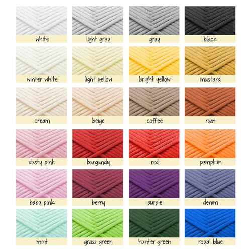 Image of Soft Yarn for Crocheting - Crochet & Knitting Yarn, Beginner Yarn with Easy-to-See Stitches, 250 Yds Amigurumi Yarn, Cotton-Nylon Blend Tshirt Yarn for Crocheting, Worsted Weight Yarn 4, Mint Green