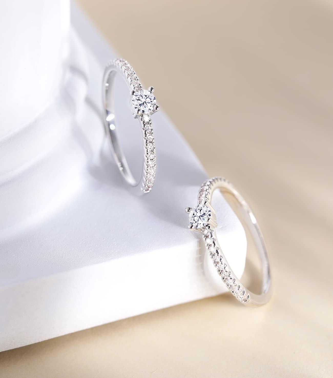 TIGRADE 1.5mm Women Eternity Ring Round Cubic Zirconia Anniversary Ring CZ Pave Promise Wedding Band Size 3-12 - Image 3