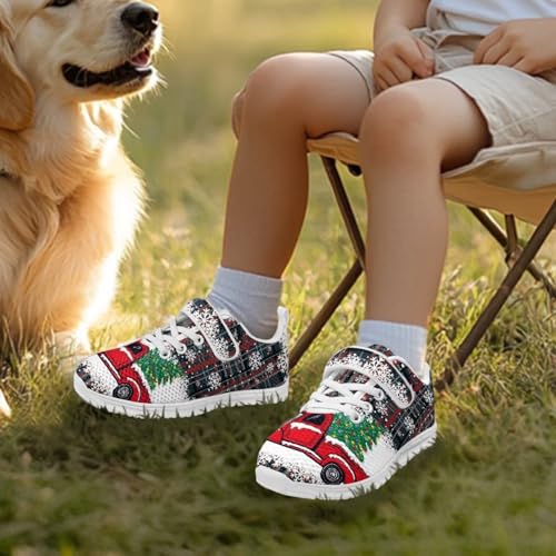Yzaoxia Christmas Little/Big Kids Tennis Shoes Mesh Shoes with Strap2