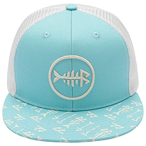 Image of BASSDASH Flat Brim Trucker Cap Adjustable Snapback Hat Mesh Back for Men Women