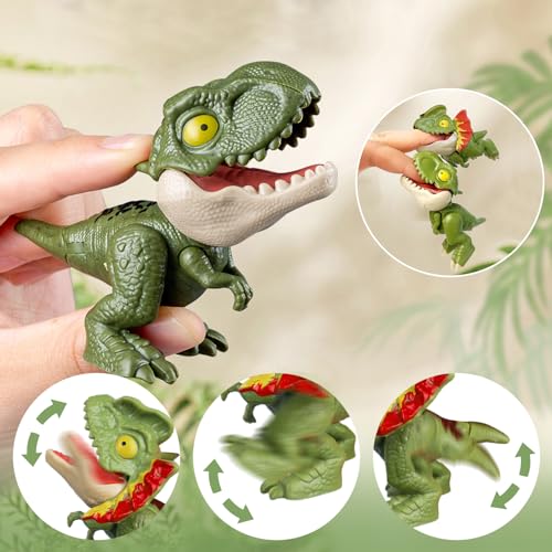 Forhandy Dinosaurier Spielzeug 10 Stück Dino Biss Finger Set Kleine Dinosaurier Figuren Interaktive Kinderpartyspielzeug Partygeschenke für Kinder