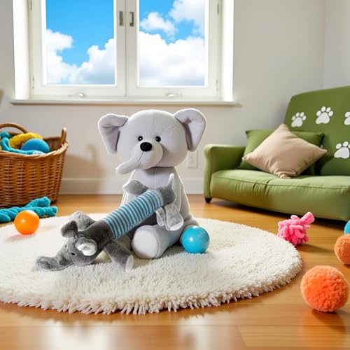 Juguete mordible para perros pequeño-mediano gris con chirriador miniatura 3