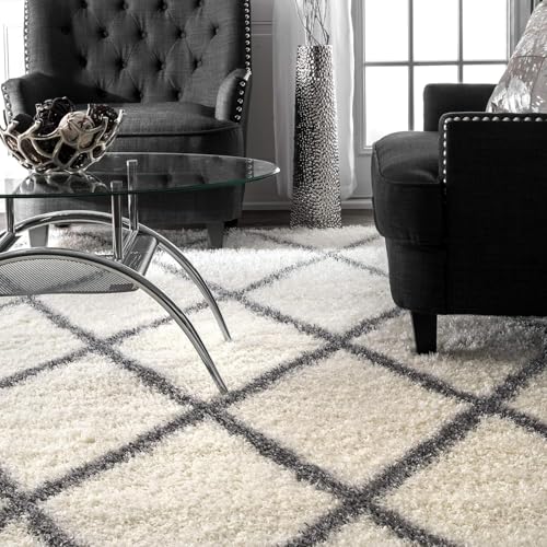 Image of Shaggy Carpet for Home 8 x 10 FEET Ultra-Soft, Thick, and Stylish Shag Texture Ideal for Living Room, Bedroom, or Office - Easy to Clean and Perfect (White Multi A3)