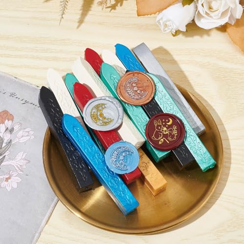CRASPIRE Easter Wax Seal Stamp Bunny Moon Lantern 25mm Retro Vintage Removable Brass Stamp Head with Rosewood Handle Sealing Stamps for Wedding Invitations Cards Halloween Thanksgiving Gift Packing - Image 4
