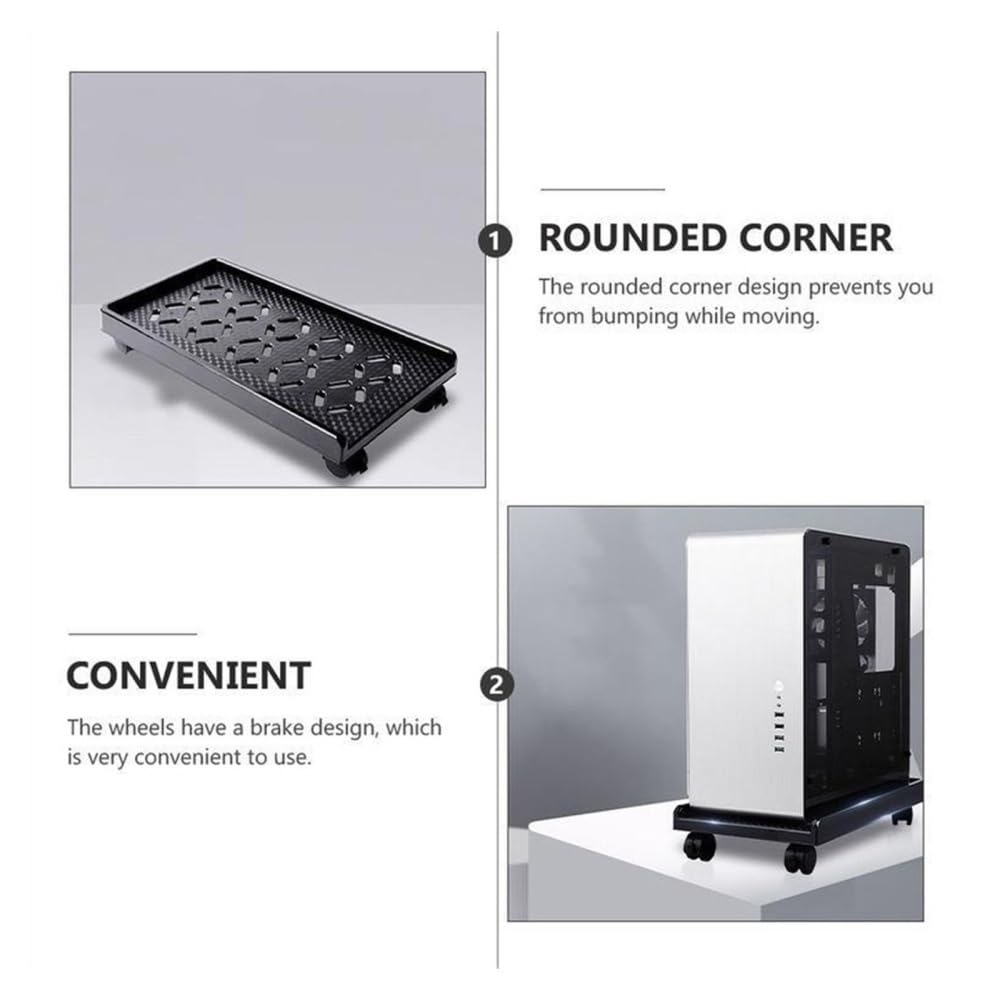 Akcesoria komputerowe Desktop PC Tower Stand Floor CPU Stand - Mobile PC Host Stand Cart, Under Desk CPU Holder Rolling Stand with 4 Caster Wheels, Black Stojak na wieżę komputerową