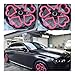 LBLYTO 17/18/19/20 Inch Pink Heart Aluminum alloy Wheels Rims Set of 4 | Fits 5x100 5x112 5x114.3 5x120 | High Gloss Finish, Customizable Sticker Design(Black+Pink,18in.)