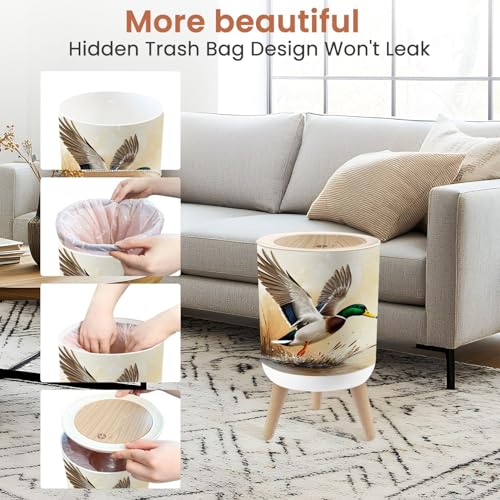 Caneca de basura pequeña con tapa 1.8 galones cilíndrica miniatura 4