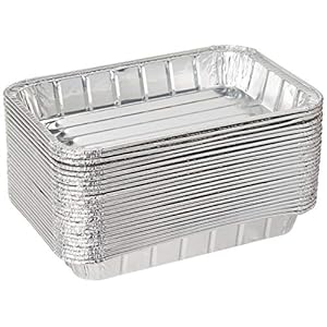 DCS Deals Pack of 25 Disposable Aluminum Foil Toaster Oven Pans – Mini Broiler Pans | BPA Free | Perfect for Small Cakes or Personal Quiche | Standard Size – 8 1/2″ x 6″