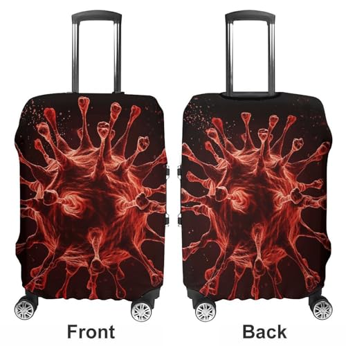 Elastic Luggage Cover Protector Red Shape Washable Suitcase Sleeve Durable Travel Suitcase Case Cover with Zipper Openings Fits 19-32 Inch Luggage (L)3