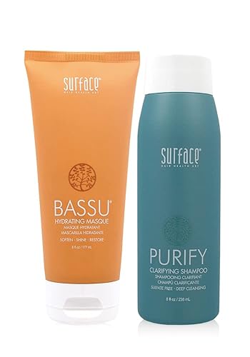 Surface Dúo purificador y protege el cabello - Purificar champú clarificante y mascarilla hidratante Bassu