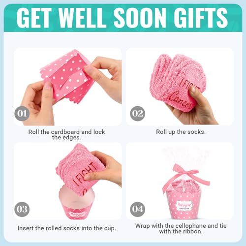 HAPPYPOP Breast Cancer Gifts for Women - Pink Cancer Awareness Care Chemo Socks for Survivor Patient4