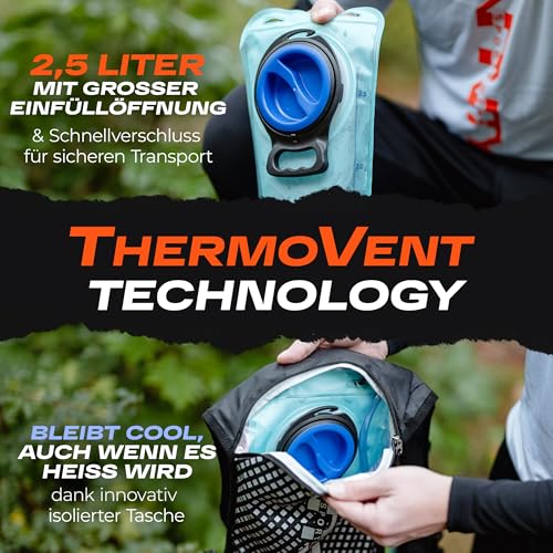 Infinity Laufweste Damen & Herren [5L] – Trinkrucksack für Marathon & Trailrunning-Trinkweste - Maximale Hydration beim Laufen | Laufrucksack-Weste mit Wasserblase, Jogging-Zubehör, Lauf-Trinkgürtel