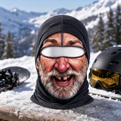 Old Man Ski Mask Funny Realistic Face Balaclava 7D Printed Face Headwear - image 5