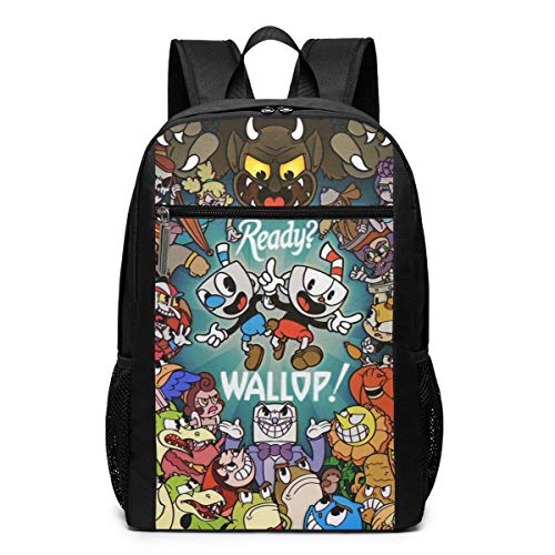 Mochila de Viaje Cup Head Backpack Laptop School Bag Travel 17 Inch