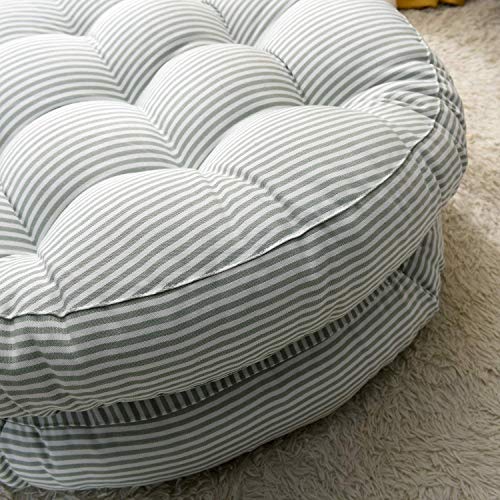 Tiita Indoor/Outdoor Cushions 22 Inch Round Striped Chair Cushions For Patio Garden Seat Cushion Pads For Home Floor Pillows Window Pad Set Of 2, Blue #TOP3