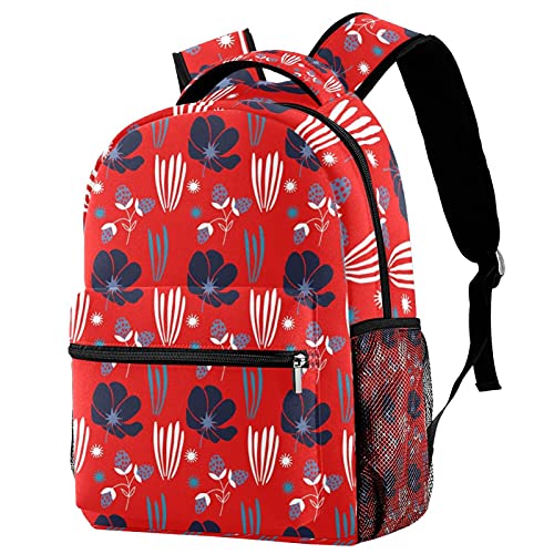 Sac à dos d'écolier style décontracté motif floral multicolore homme femme