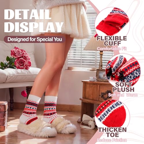 Image of Anlisim Fuzzy Socks for Women, Soft Comfy Cozy Fluffy Thick Winter Warm Fleece Slipper Socks