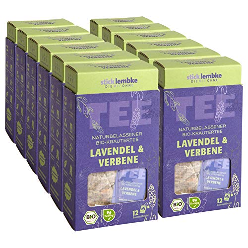 stick & lembke Bio-Kräutertee Lavendel & Verbene 12 x 2,5 g, 12er Pack