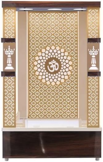 Temple en bois blanc Royal Kurta Devyom pour autel puja maison et bureau