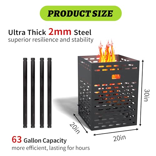 Ylgj&Tidy FSL001 63 Gallon Burn Barrel, 30 Inch Burn Barrels For Outside For Burning Trash thumb #3