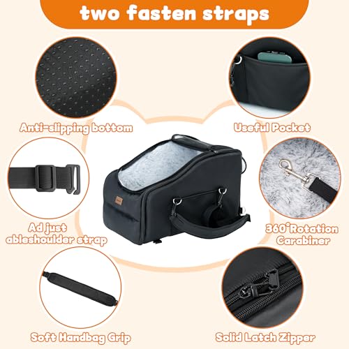 Dog-Car-Seat-Center-Console-Car-Seat-for-Small-Pets-Portable-Booster-SeatPuppy-Car-Carrier-Travel-Backpack-Includes-Safety-Tether-for-Pets-Up-to-15-lbsBlack Dog Car Seat Center Console Car Seat for Small Pets Portable Booster SeatPuppy Car Carrier Travel Backpack Includes Safety Tether for Pets Up to 15 lbsBlack