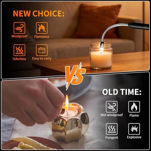 Solukmpa USB-C Rechargeable Arc Lighter 2-Pack with Flexible Neck — view 4