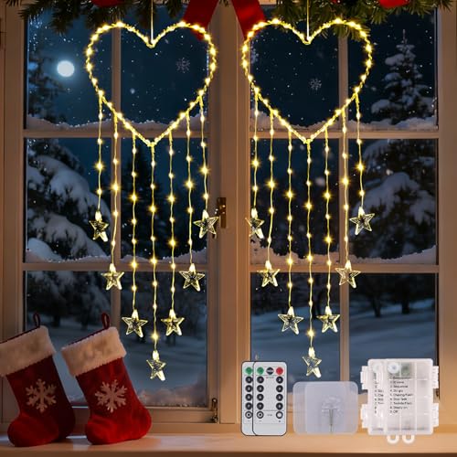 81 LED Weihnachtsdeko Fenster, 8 Modi Weihnachtsbeleuchtung mit...