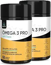 Kit 2x Ômega 3 Pro EPA/DHA - Versão Mini Softgels - (Mais Fáceis de Engolir), Total 120 caps