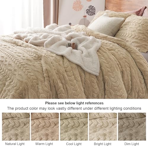 Phf Fluffy Sherpa Fleece Comforter Set King thumb #5