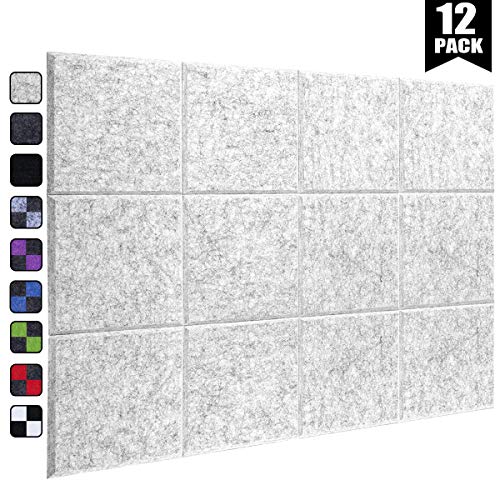 DEKIRU New 12 Pack Acoustic Foam Panels, 12 X 12 X 0.4 Inches