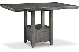 Signature Design by Ashley Hallanden Modern Farmhouse Counter Height Dining Set with Extension Table