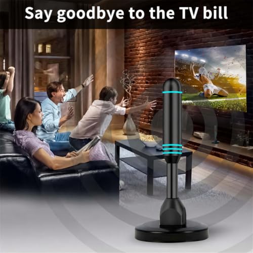 Image of Indoor TV Antenna with 2 Signal Boosters & 32FT Cable - Digital Antenna for Smart TV, Magnetic Base, Supports 4K 1080p - Dual Amplifiers for Long Range Reception of Local Channels(Turquoise)