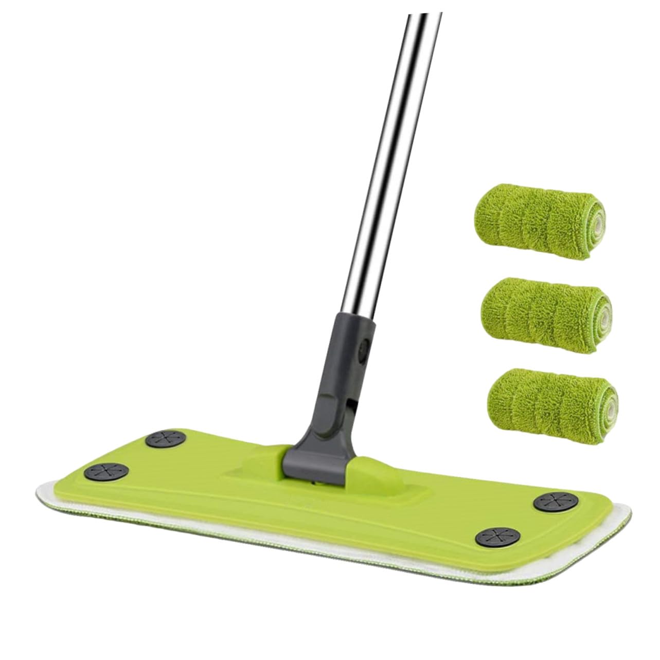 Mop per Pavimenti in Legno Rotante in Microfibra con Panni Lavabili Pulizia Facile e Rapida e Ufficio Snodabile per Angoli Difficili Materiali Resistenti e Leggeri Colore Verde