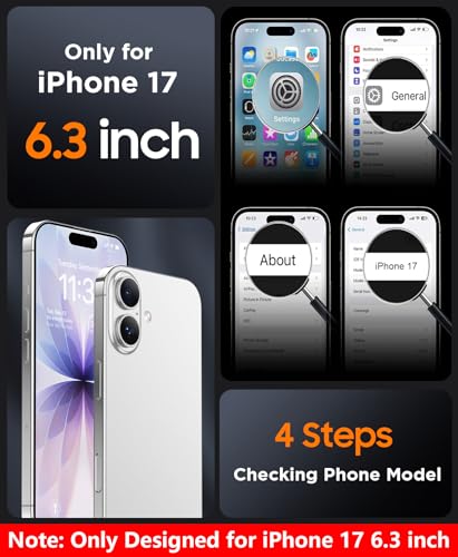 Image of SPIDERCASE Magnetic for iPhone 17 Case,Black | Translucent Matte Case with 2PCS Tempered Glass Screen Protector Drop Protection Anti-scratched Slim Phone Case