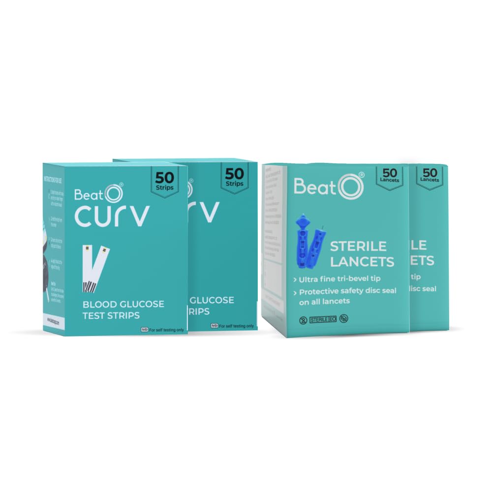 BeatO CURV - Blood 100 Glucose Test Strips & 100 Lancets (B08HTWQKH7) Amazon Price History, Amazon Price Tracker