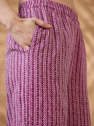 Image of Globus Women Kurta Set (GS412628 Pink S)
