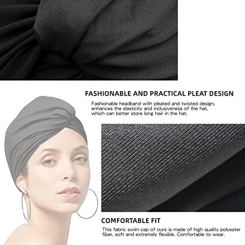 Cuffia da nuoto da donna a pelo lungo, in tessuto