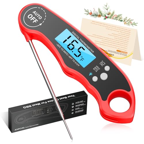 Digital Food Thermometer, Read Meat Thermometer for Cooking Grilling BBQ Turkey, Waterproof Thermometer, Essential Kitchen Gadgets