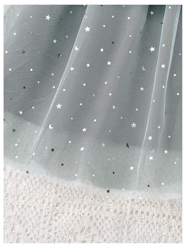 WDIRARA Girl's Sequin Mesh Tutu Dress Belted Ruffle Sleeveless Party Tulle Dresses3