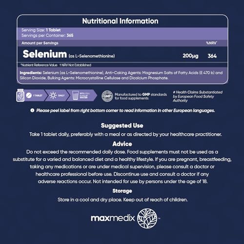 Selenium-200mcg-365-Selenium-Tablets-1-Year-Supply-Yeast-Free-Selenium-Supplements-L-Selenomethionine-Natural-Immune-System-Thyroid-Supplements-Hair-and-Nail-Supplements-for-Women-Men