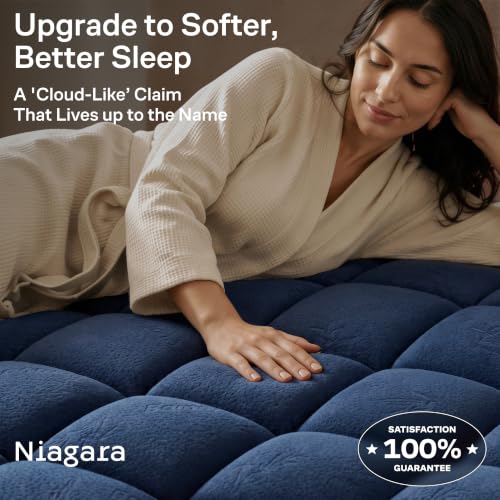 Image of Niagara Sleep Solution Twin XL Ultra Soft Mattress Topper-Back Pain Relief