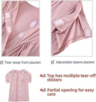 Post-Operative Bedridden Patient Clothing,Full Tearaway Clothing,Unisex,Tear-Off Pants,Grey,L