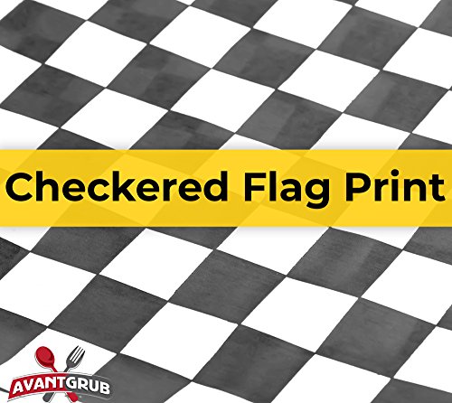 Image of Avant Grub Deli Paper 300 Pack. Turn Your Backyard Cookout Party into a Race Day Event with Black And White Checkered Food Wrapping Papers. Grease-Resistant 12x12 Sandwich Wrap Prevents Food Stains