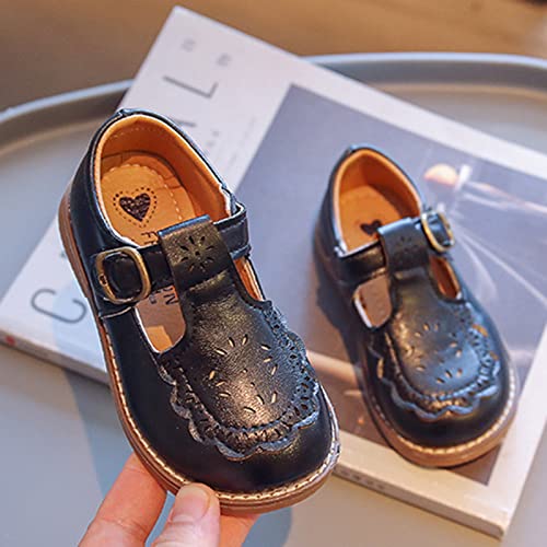 Toddler Boys Girls Dress Shoes Kids School Unifor𝐦 Formal Casual Oxfor𝐝s for Kids Part𝐲 Wedding Girls Tennis Shows (Black, 12.5 Little Child)3