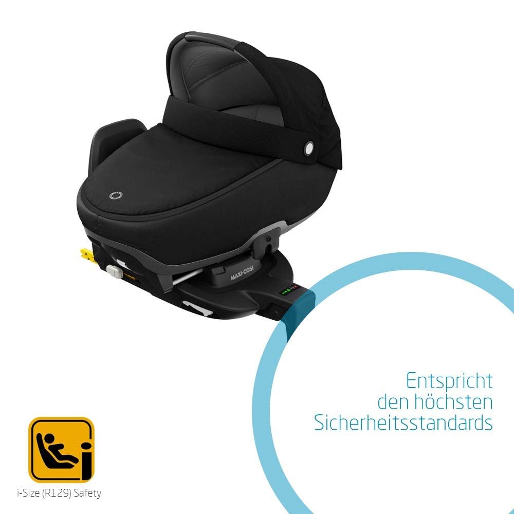 Maxi-Cosi Jade Babywanne, sichere Babywanne mit ISOFIX Installation im Auto, komfortabler Kinderwagenaufsatz, geeignet ab Geburt bis ca. 6 Monate (max. 9 kg oder 40 bis 70 cm), Essential Black