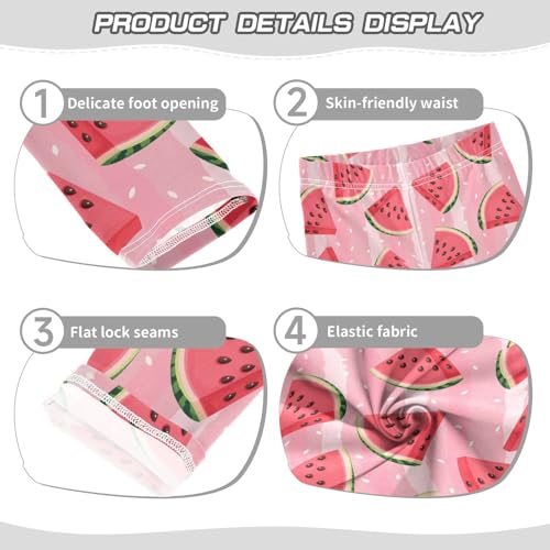 Girls' Leggings Ankle Length Printed Leggings Watermelon Ice Cream Soft Comfortable Pants for Kids 4-10 Years4