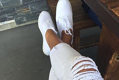 Vans Womens Authentic Canvas Lace Up Sneakers Casual Plimsolls Shoe - True White - 11 #TOP6