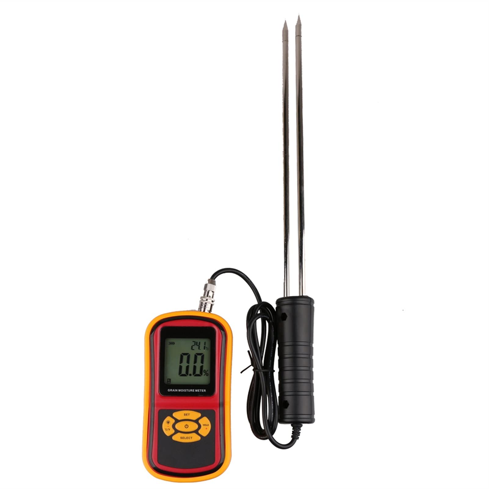 Digital LCD-Getreide-Feuchtigkeitszähler GM640 mit Messsonden-Tester for Maisweizen-Reis-Bohnenweizen-Hygrometer-Feuchtigkeits-Instrument