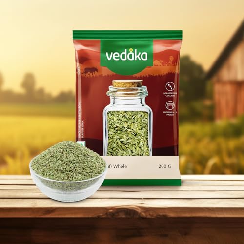 Image of Amazon Brand - Vedaka Fennel Whole | 200 G | Saunf | No Added Colours or Preservatives